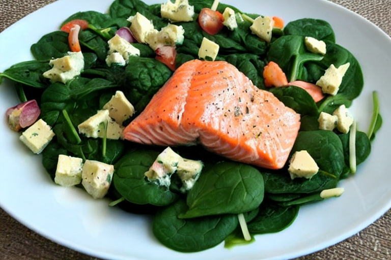 Salmon, Spinach and Cheese Salade